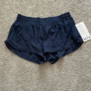 Lululemon Hotty Hot Short, True Navy, Size 12, 2.5” inseam, lined, low rise